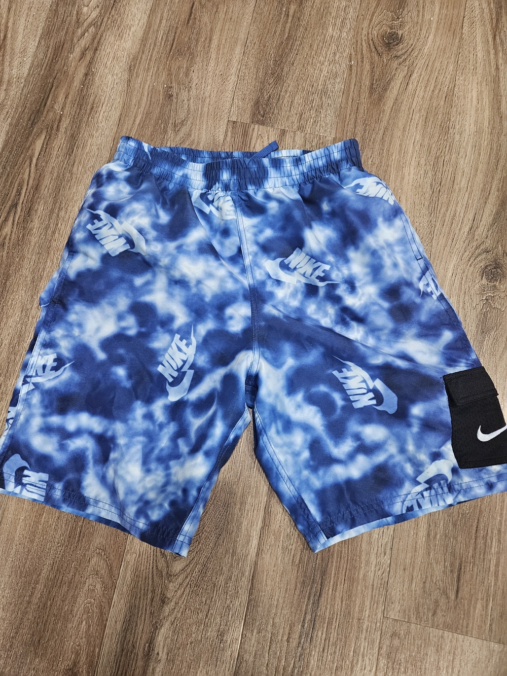 Nike Kids Blue Tie-Dye Logo Shorts